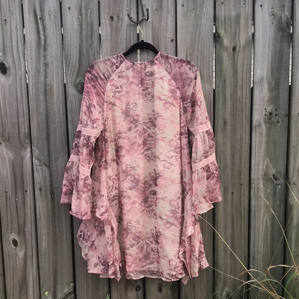 Stevie May Mauve/Cream Floral Dress - Size Women's Small - Picture 8 of 8